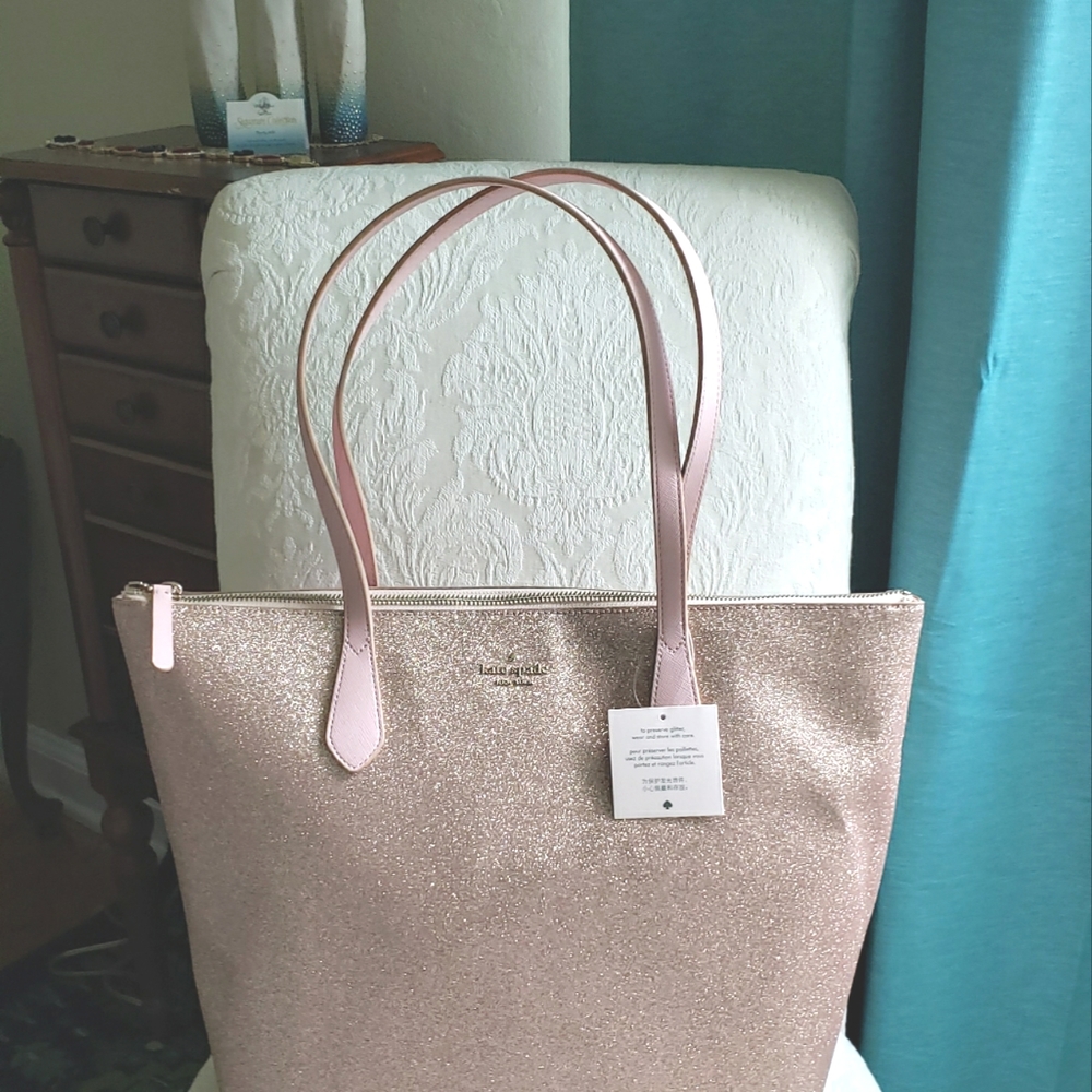 Kate spade purse rose gold sparkle. It's the joely